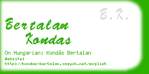 bertalan kondas business card