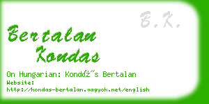 bertalan kondas business card